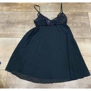 Victoria's Secret Black Lace Chemise Babydoll Nightgown XS